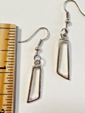 Elegant Silver-Toned Geometric Earrings